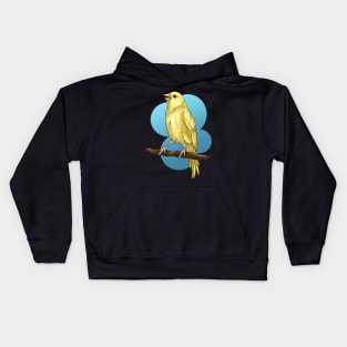 Singing Yellow Canary Bird Kids Hoodie